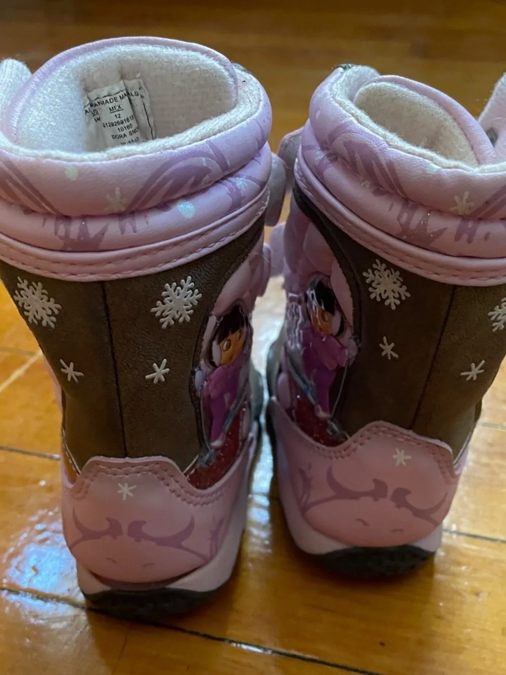 Vintage Dora the Explorer Y2K Rare 2003 Size 5M Toddler Girls Snow Boots Pink